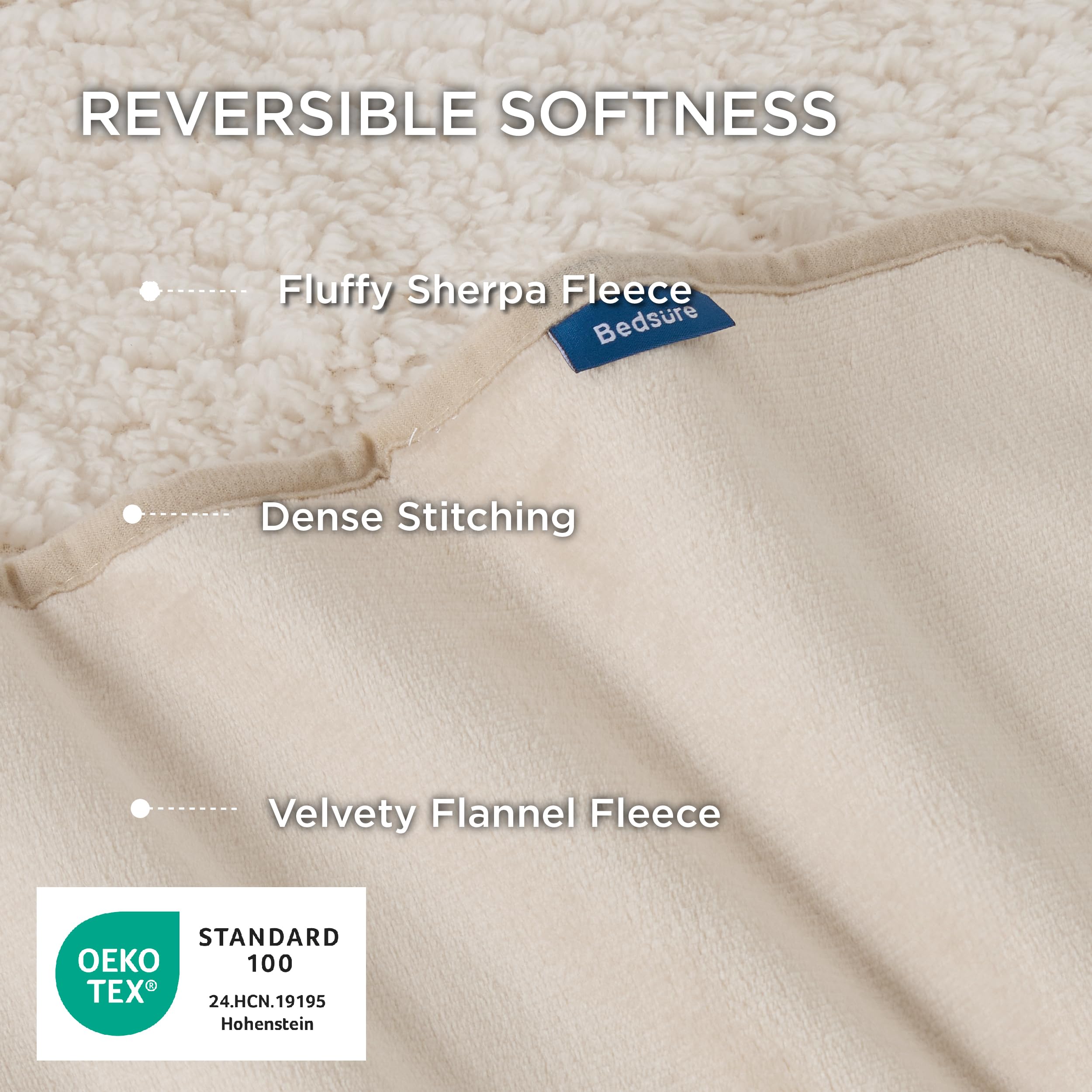 Bedsure manta-franela, lado suave, tacto cómodo para noches frías.