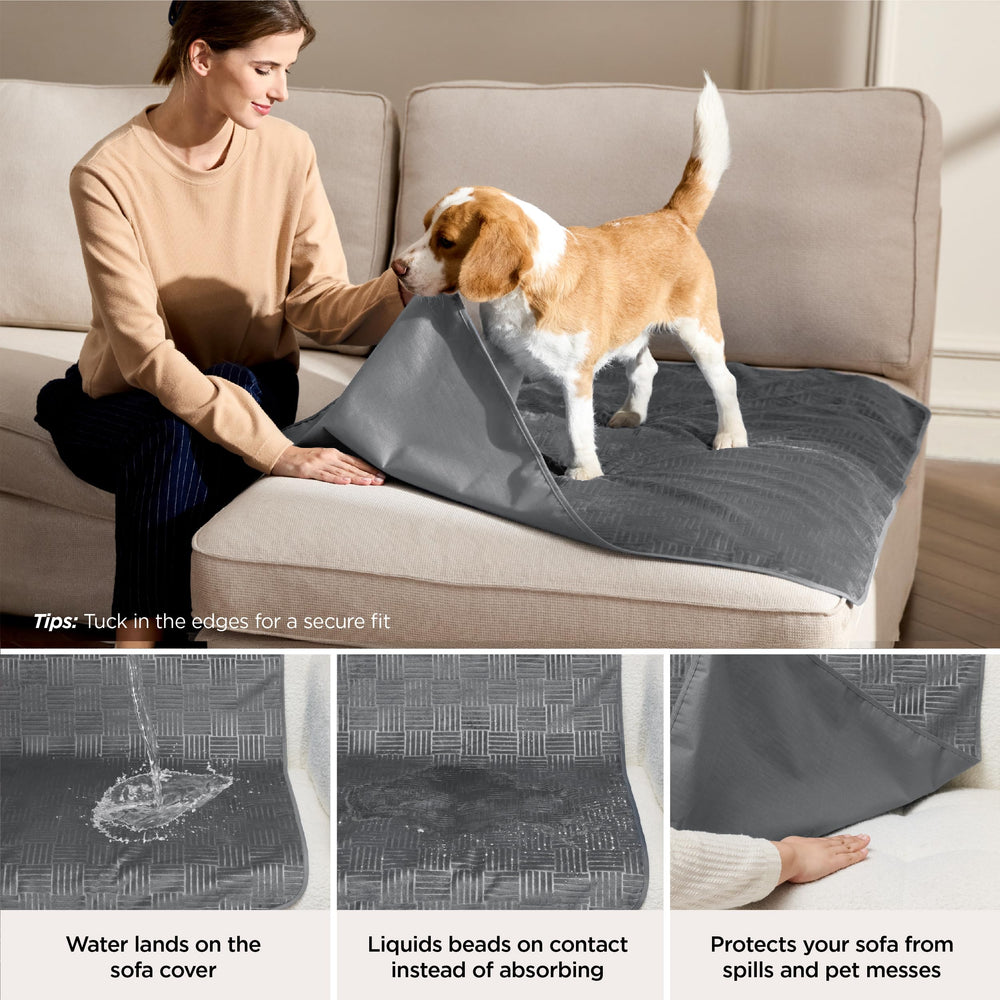 Manta lavable Bedsure para sofás en gris ceniza, suave y cómoda para tu mascota.