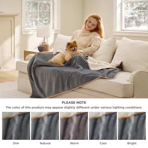 Bedsure manta protección contra humedad gris, mantiene superficies más limpias.