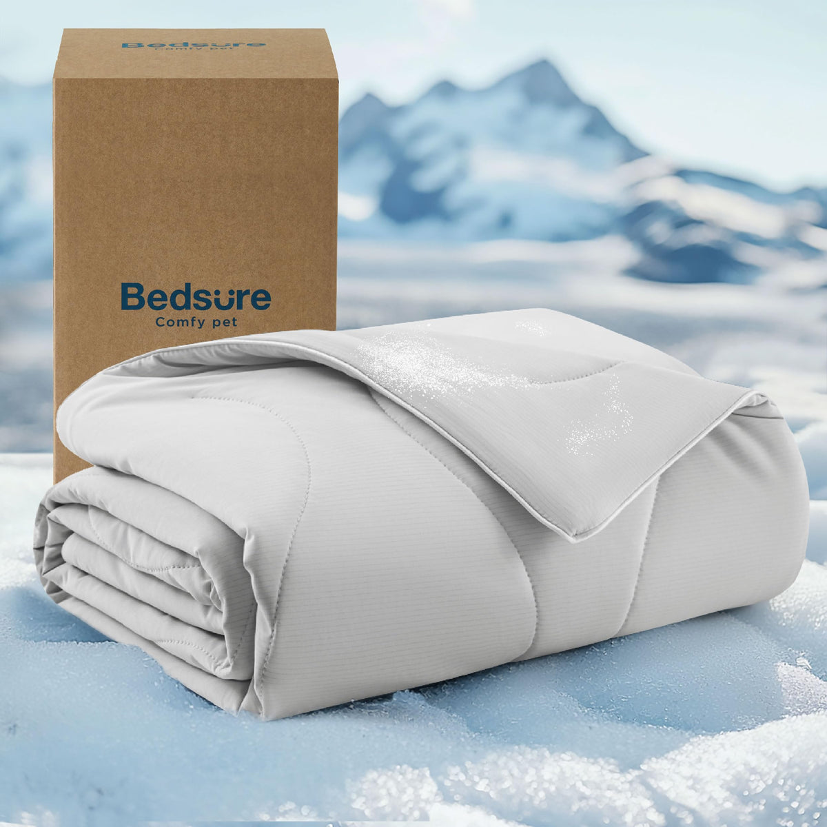 Manta Bedsure refrigerante para sofá, mantiene al perro fresco en sala.