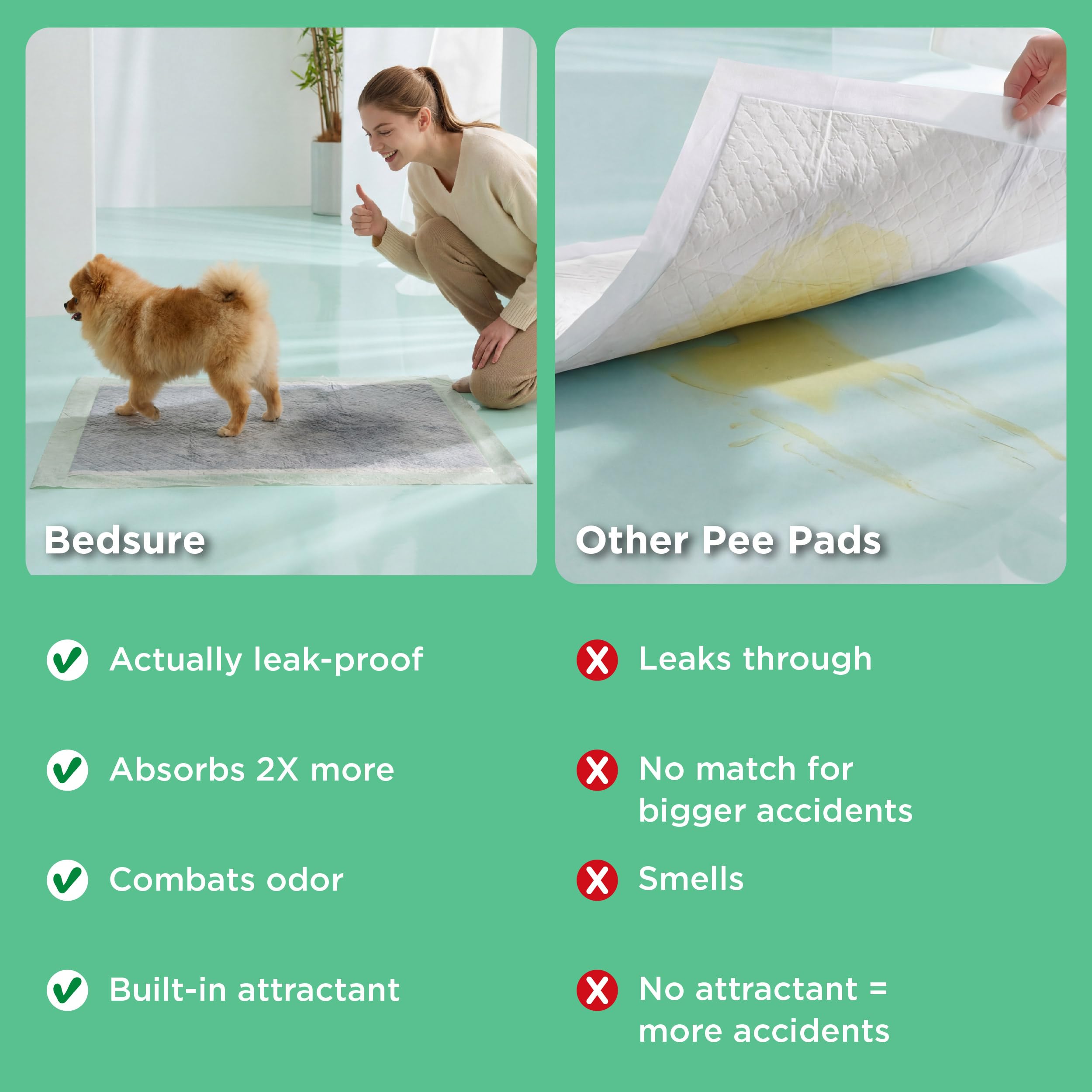 Tapete Bedsure extralargo 28x34 con diseño de seis capas para líquidos.