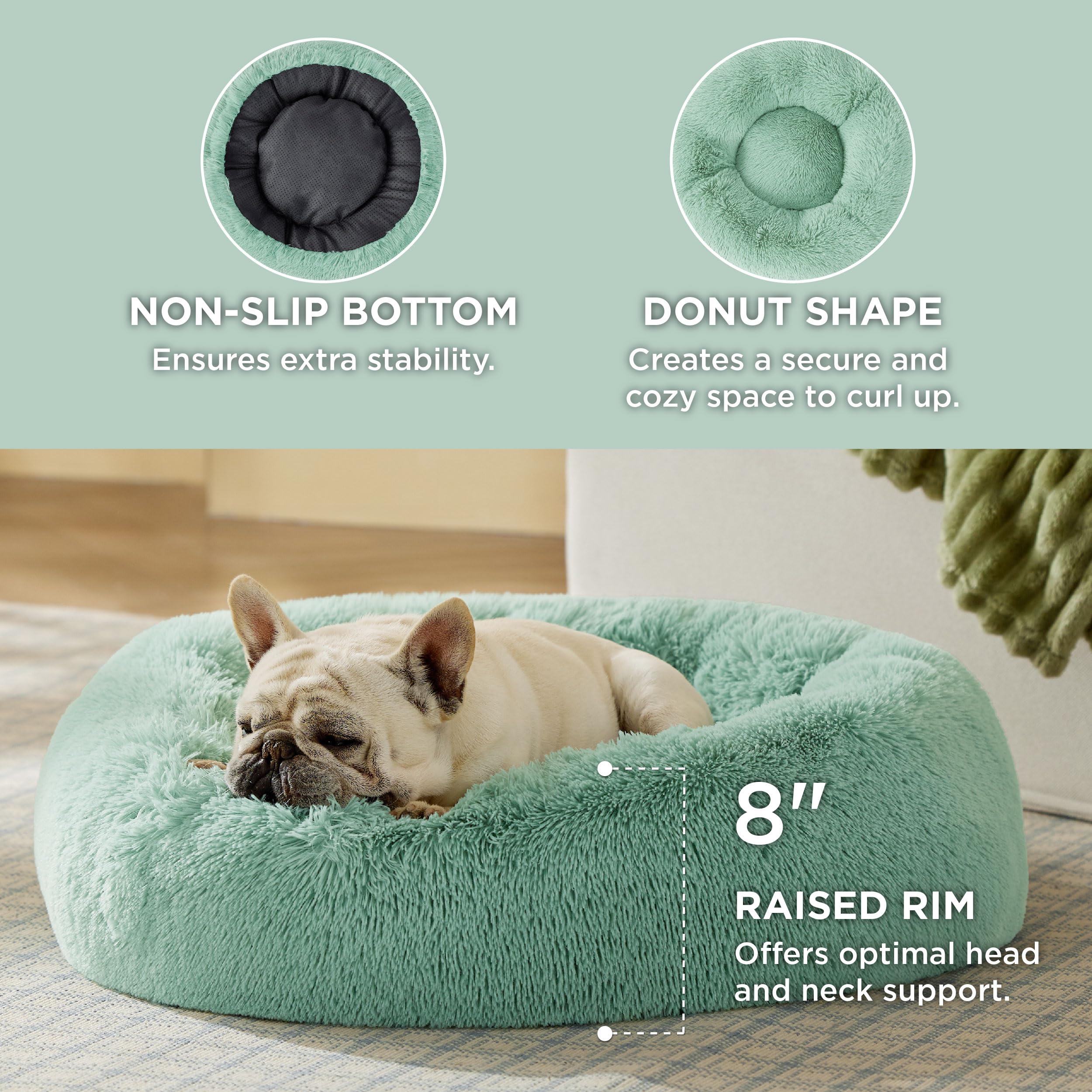Bedsure relleno confor para cama forma dona de perro.