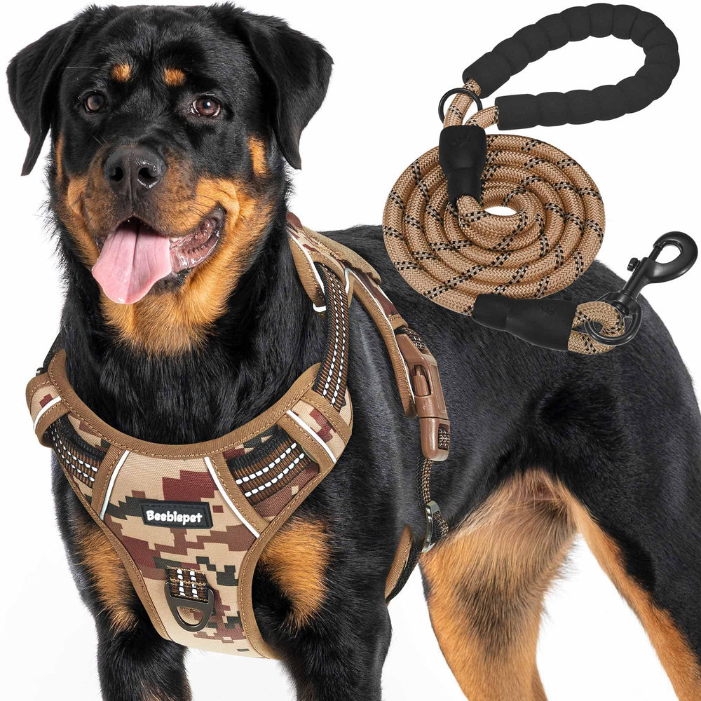 Beebiepet arnés táctico para perros grandes en camuflaje desierto, resistente