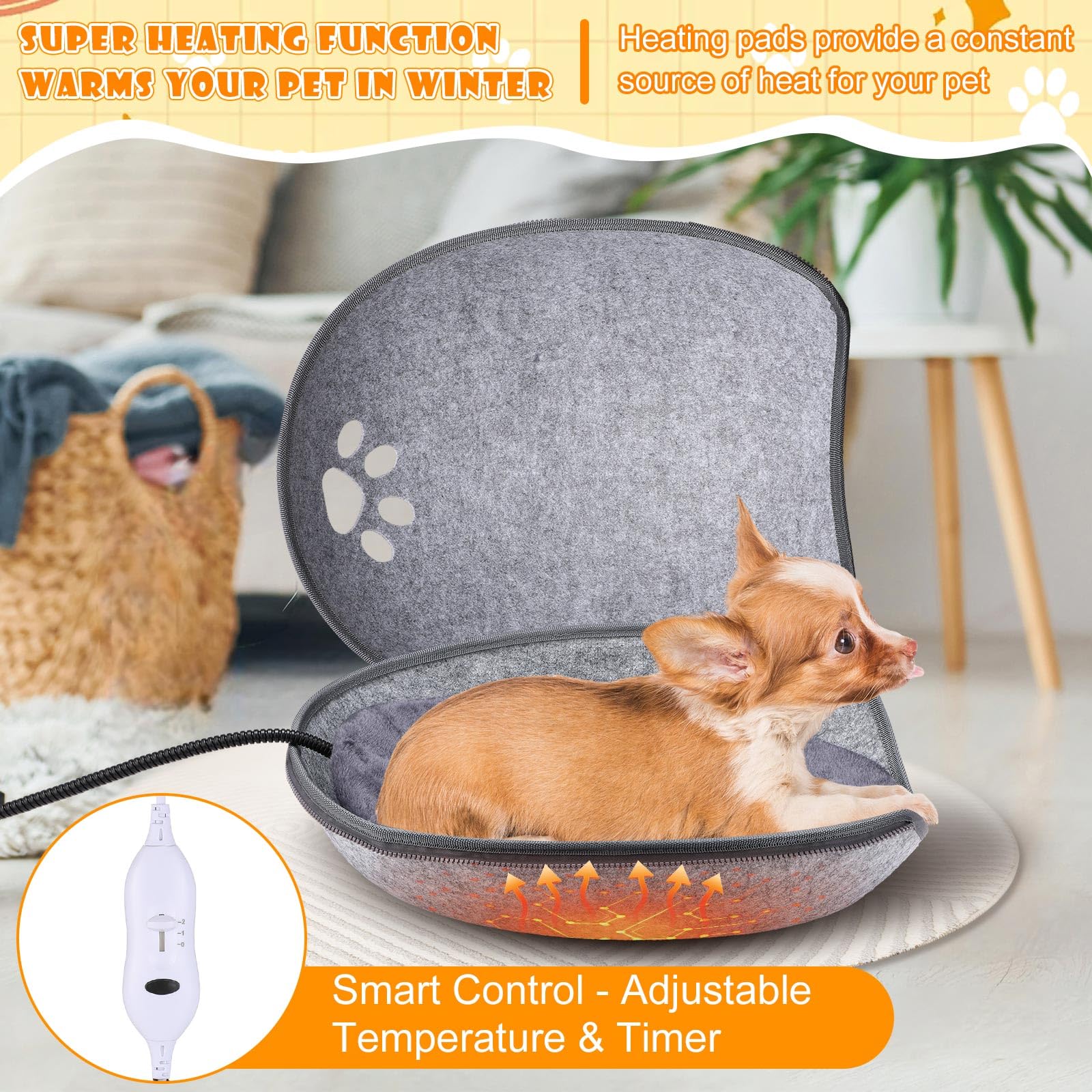 Beeveer cama-gato cable-resistente a mordidas para mayor seguridad.