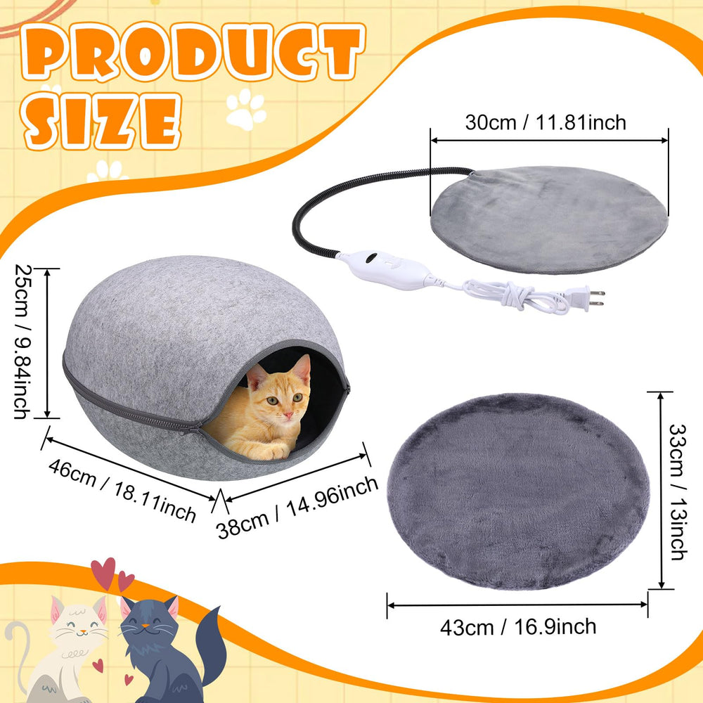 Beeveer cama-gato control-calor de dos niveles para confort personalizable.