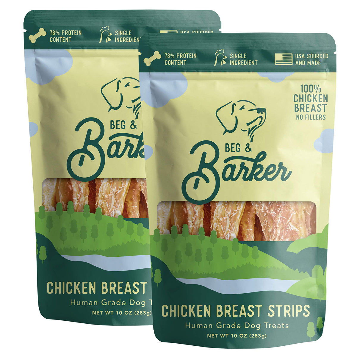 Beg & Barker tiras de pollo secas para premiar durante el entrenamiento.