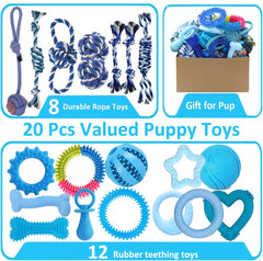 Beiker juguetes de cuerda para cachorros azul, perfectos para tirón y ejercicio.