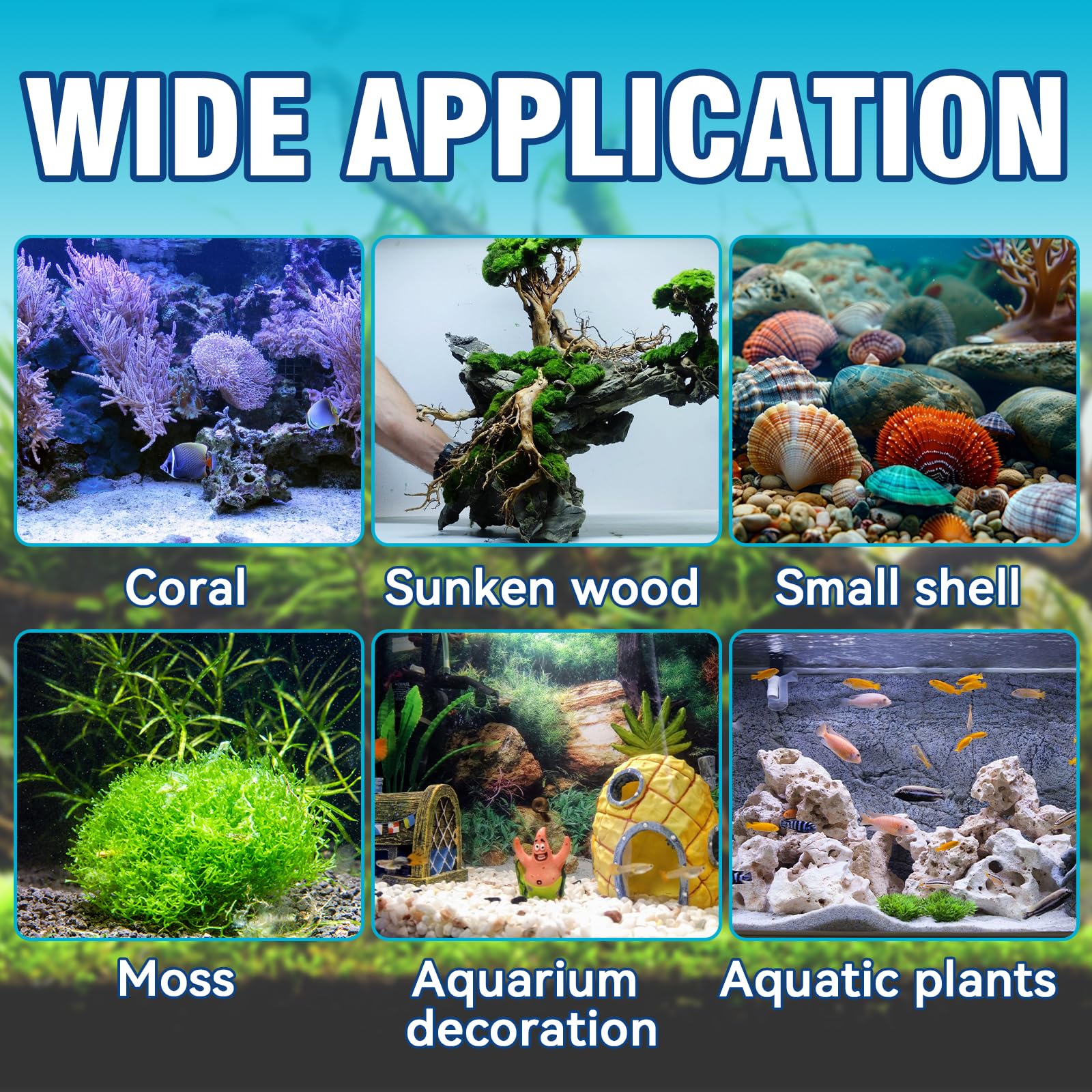 Bellisinno pegamento para acuario: paquete de 5 g para varias aplicaciones.
