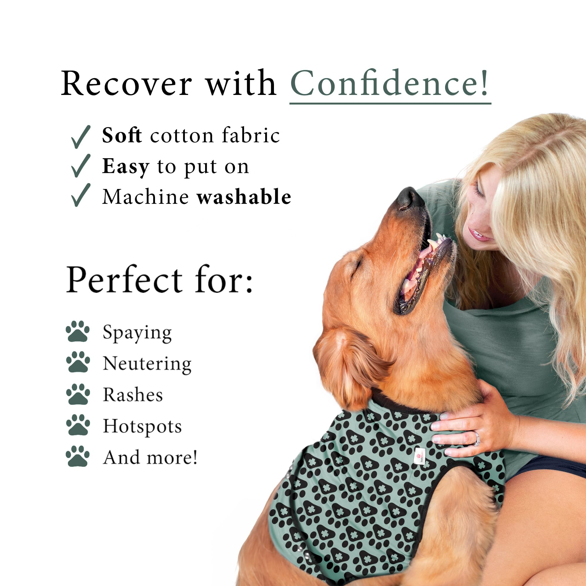 BellyGuard traje de recuperación para perro, tejido propio, comodidad diaria