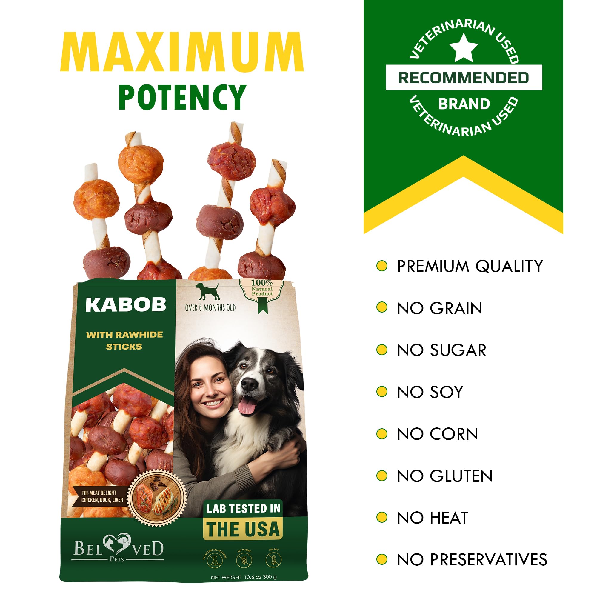 Beloved Pets Aroma natural de pollo y pato en bastones
