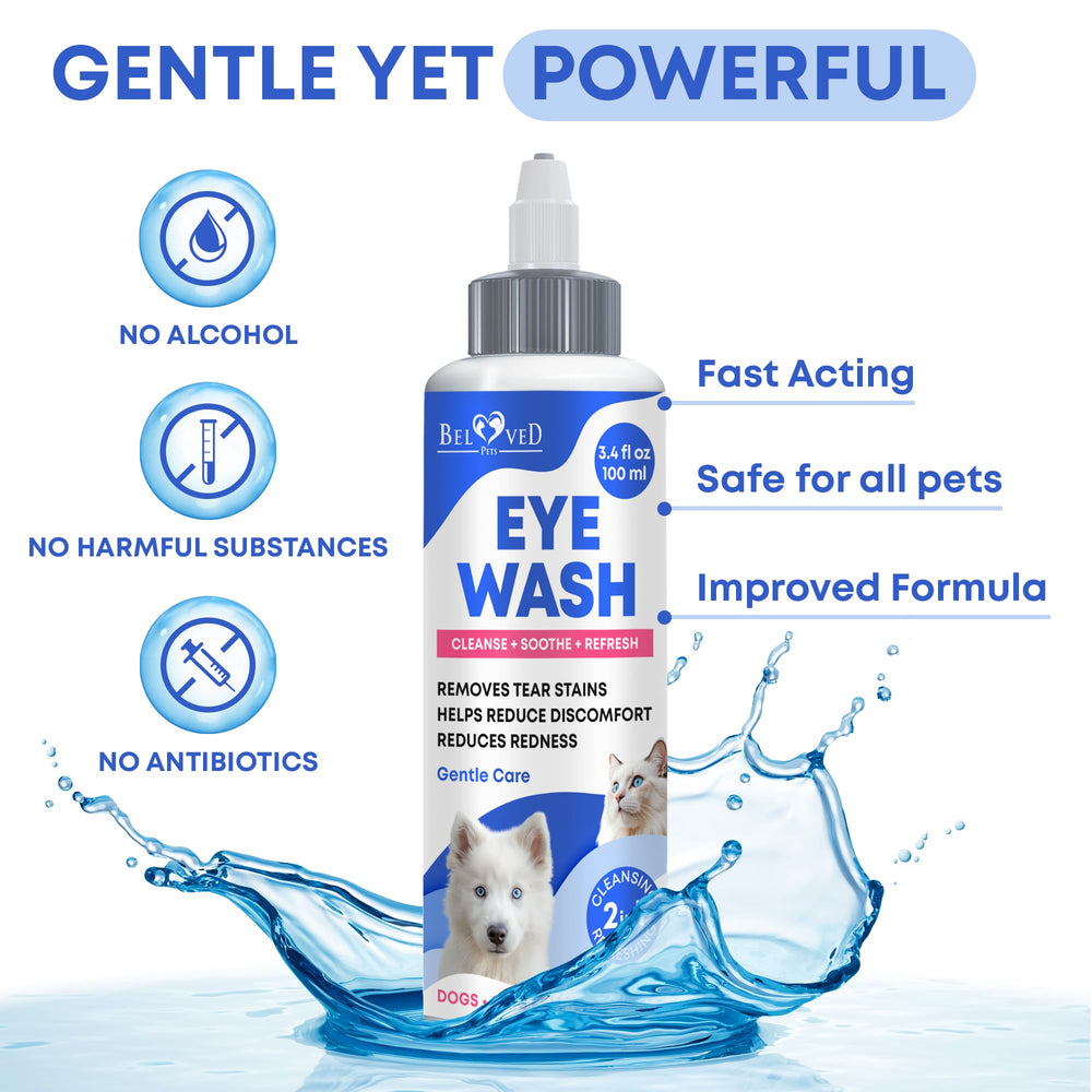Beloved Pets: enjuague ocular para perros y gatos que facilita la limpieza
