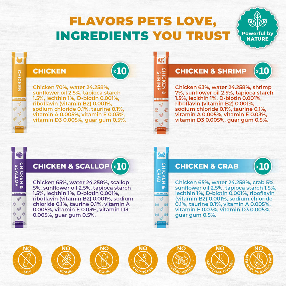 Beloved Pets tubos cremosos de vieira, tratamiento sabroso para gatitos activos