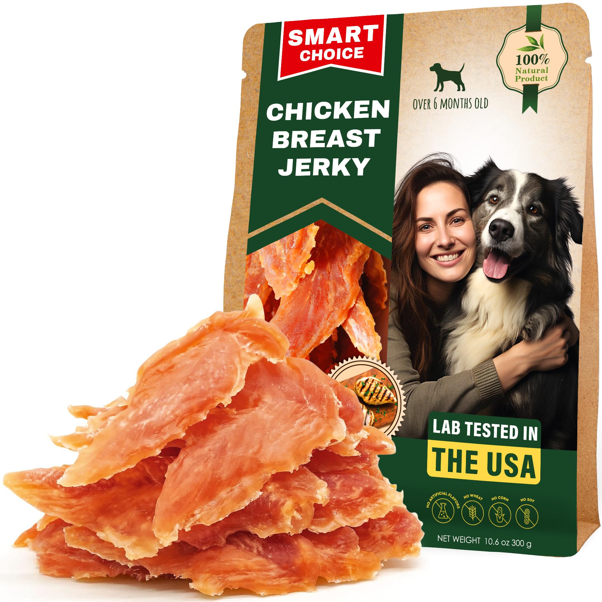 Beloved Pets jerky de pollo para perros, premio sabroso y fuente de proteína.