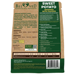 Friandise Beloved Pets poulet haute protéine, idéale pour chiens actifs.
