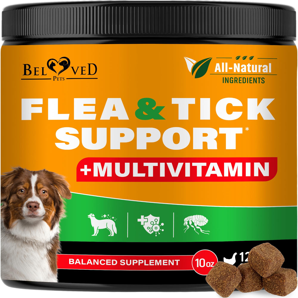 Beloved Pets tableta masticable para control de pulgas y garrapatas en perros.