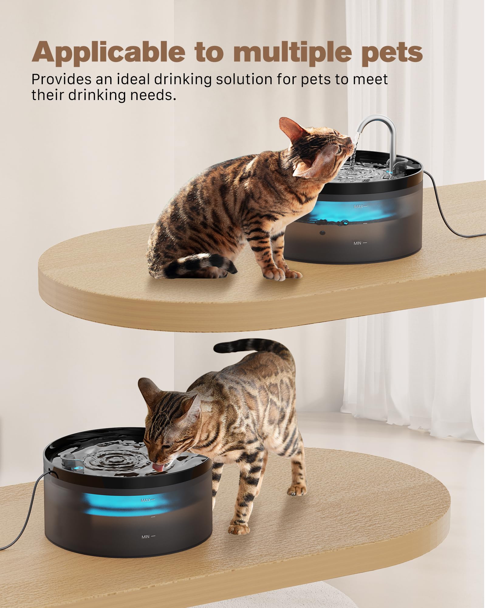 BEMOONY uso para múltiples mascotas, ideal para hogares con varios gatos o perros.