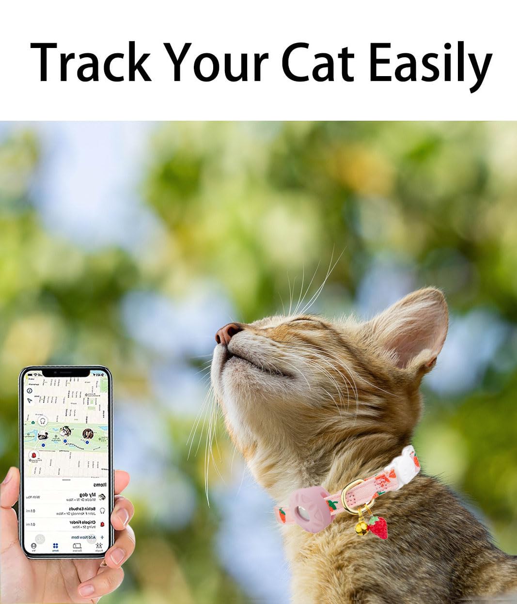 Carcasa impermeable de AirTag en collar rosa para limpieza fácil.