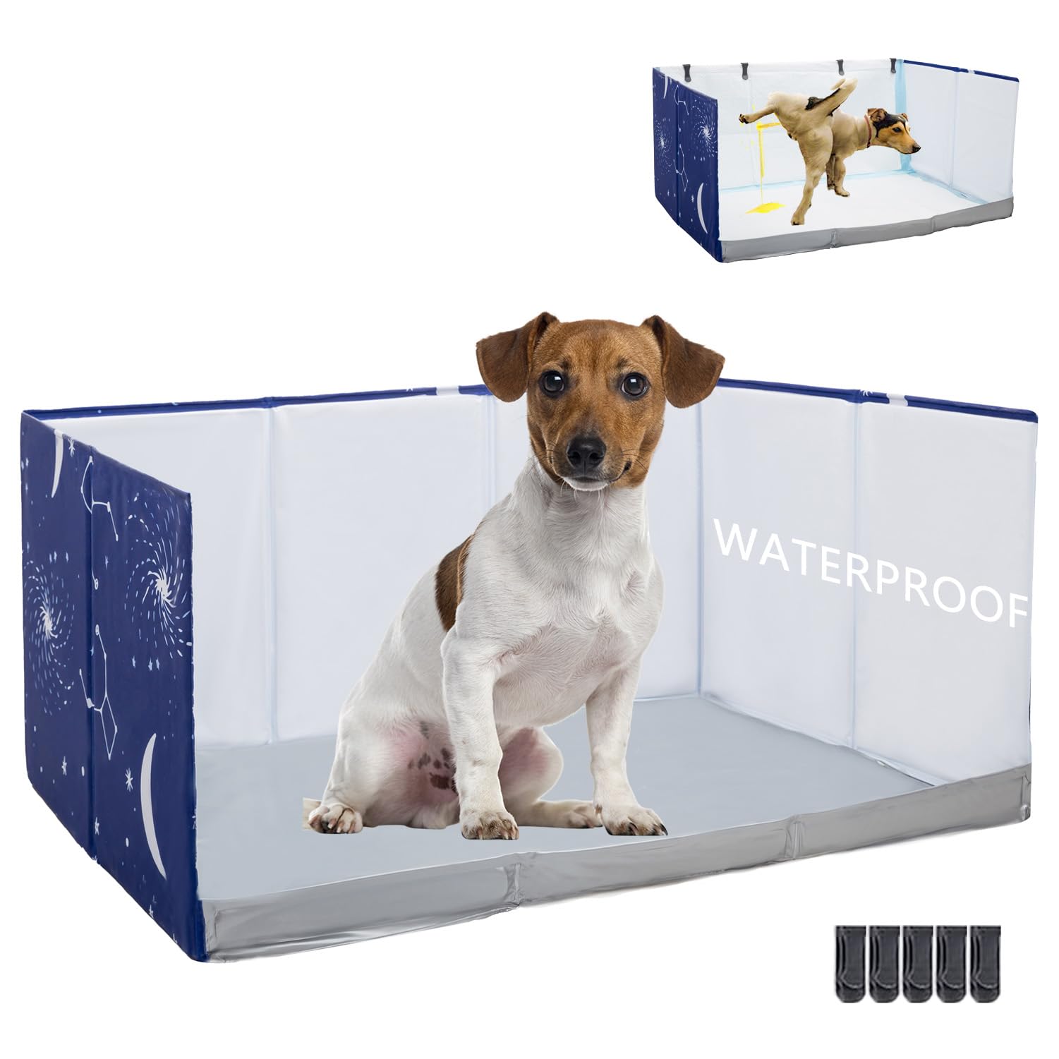 Bencacawinstyle caja para perros con paredes altas, evita salpicaduras y facilita la limpieza.