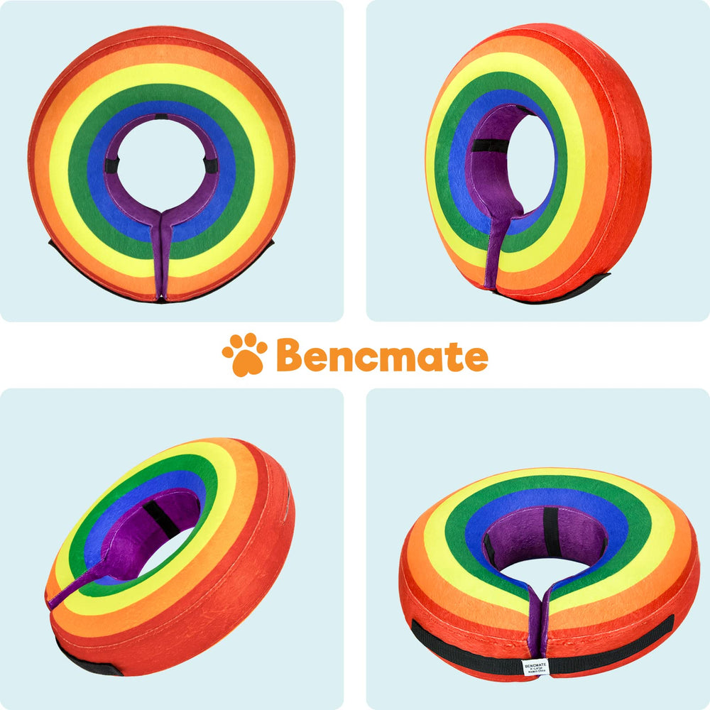 BENCMATE collar arcoíris de gran tamaño añade estilo y comodidad a mascotas grandes.