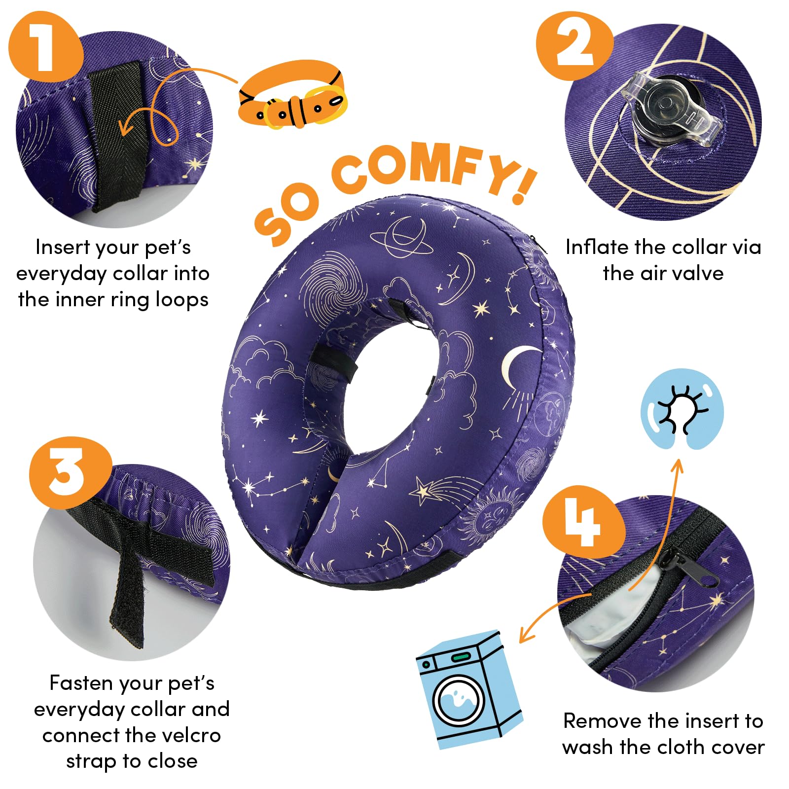 BENCMATE collar-donut suave para gatos, uso diario seguro para comer y jugar.