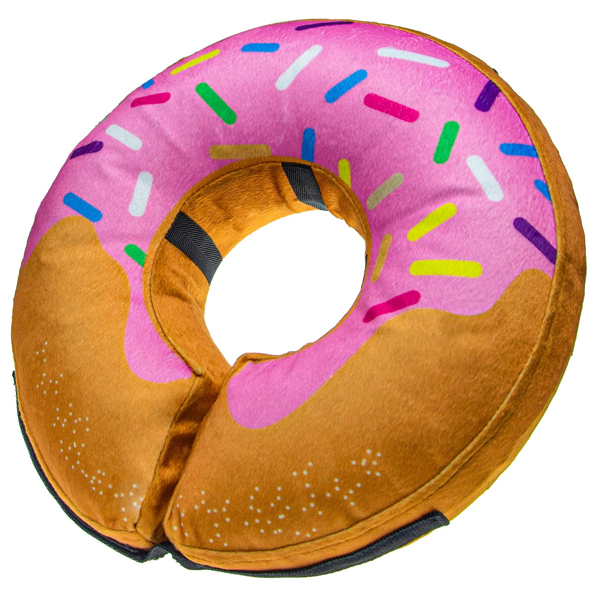 BenCMATE collar inflable donut fresa XL visto de frente, cómodo y seguro durante la recuperación.