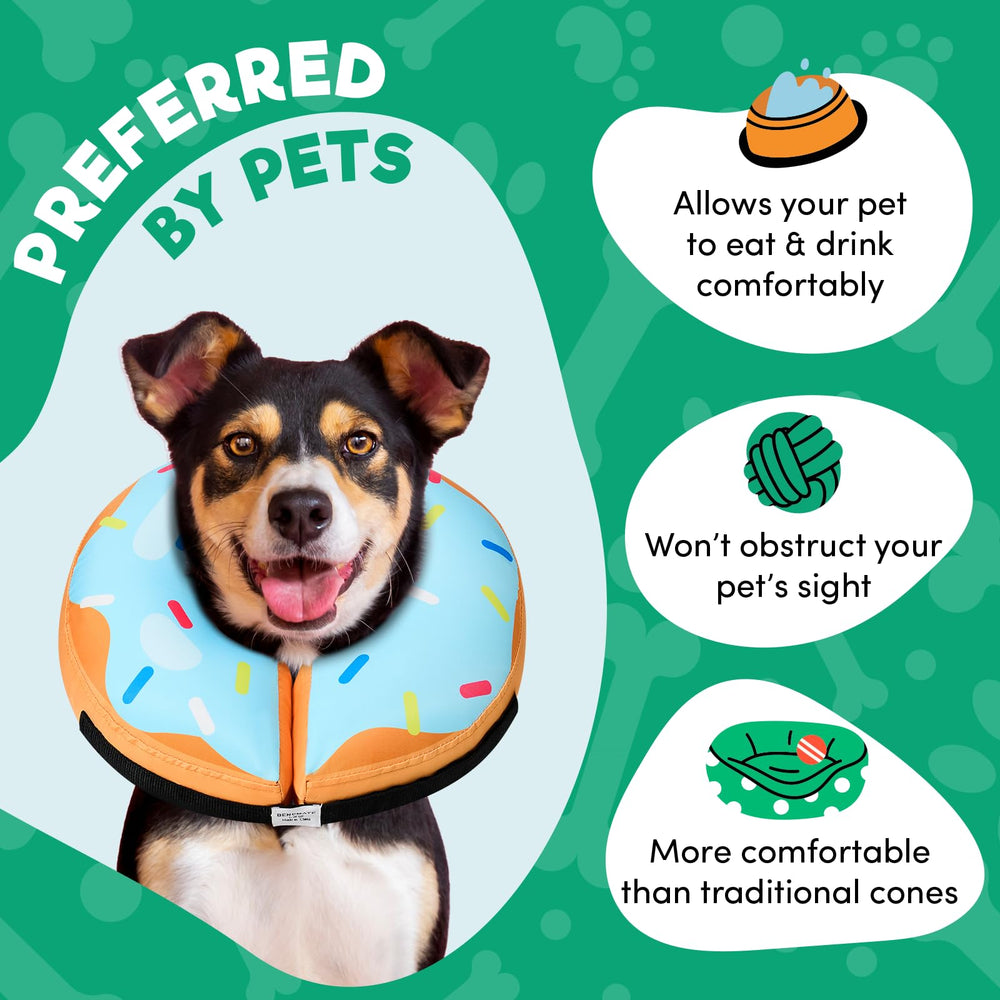 BENCMATE Collar inflable Donut azul, resistente y fácil de lavar para uso diario.