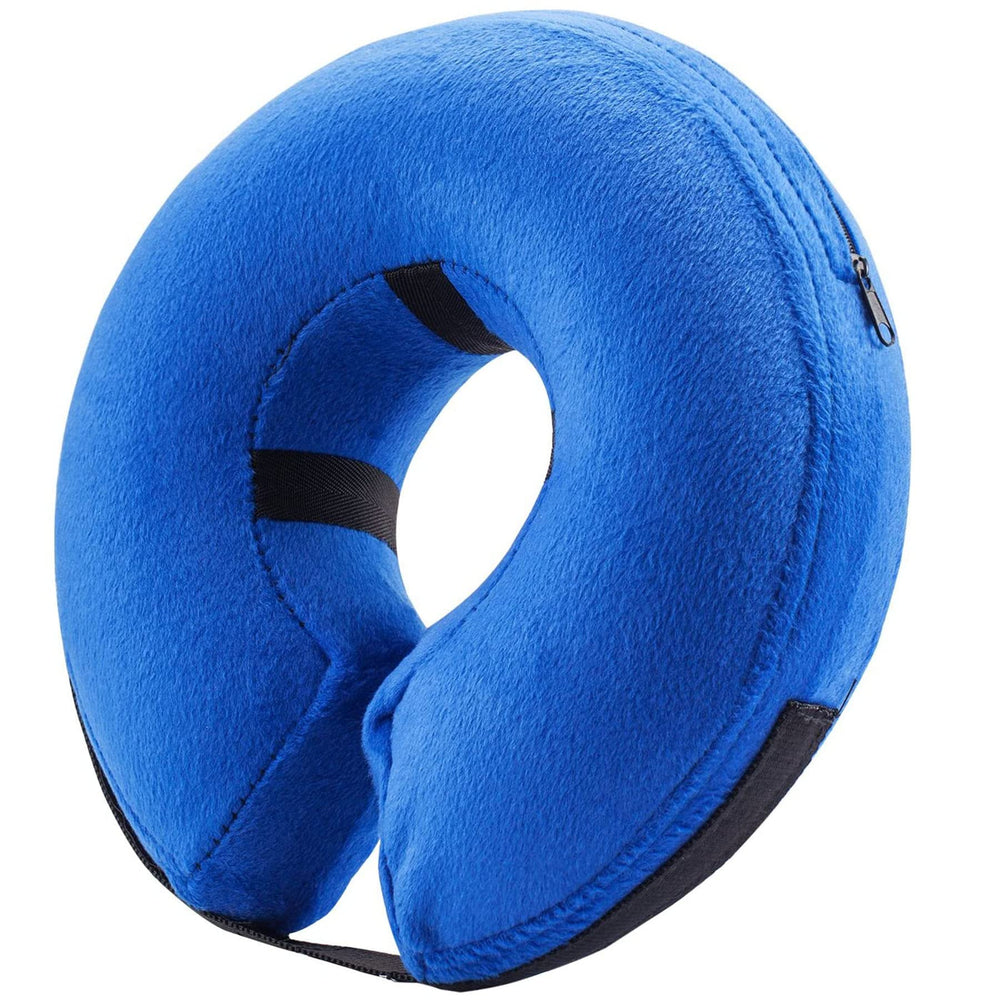 BENCMATE cono inflable para perro azul, cómodo y permite comer sin bloquear la visión.