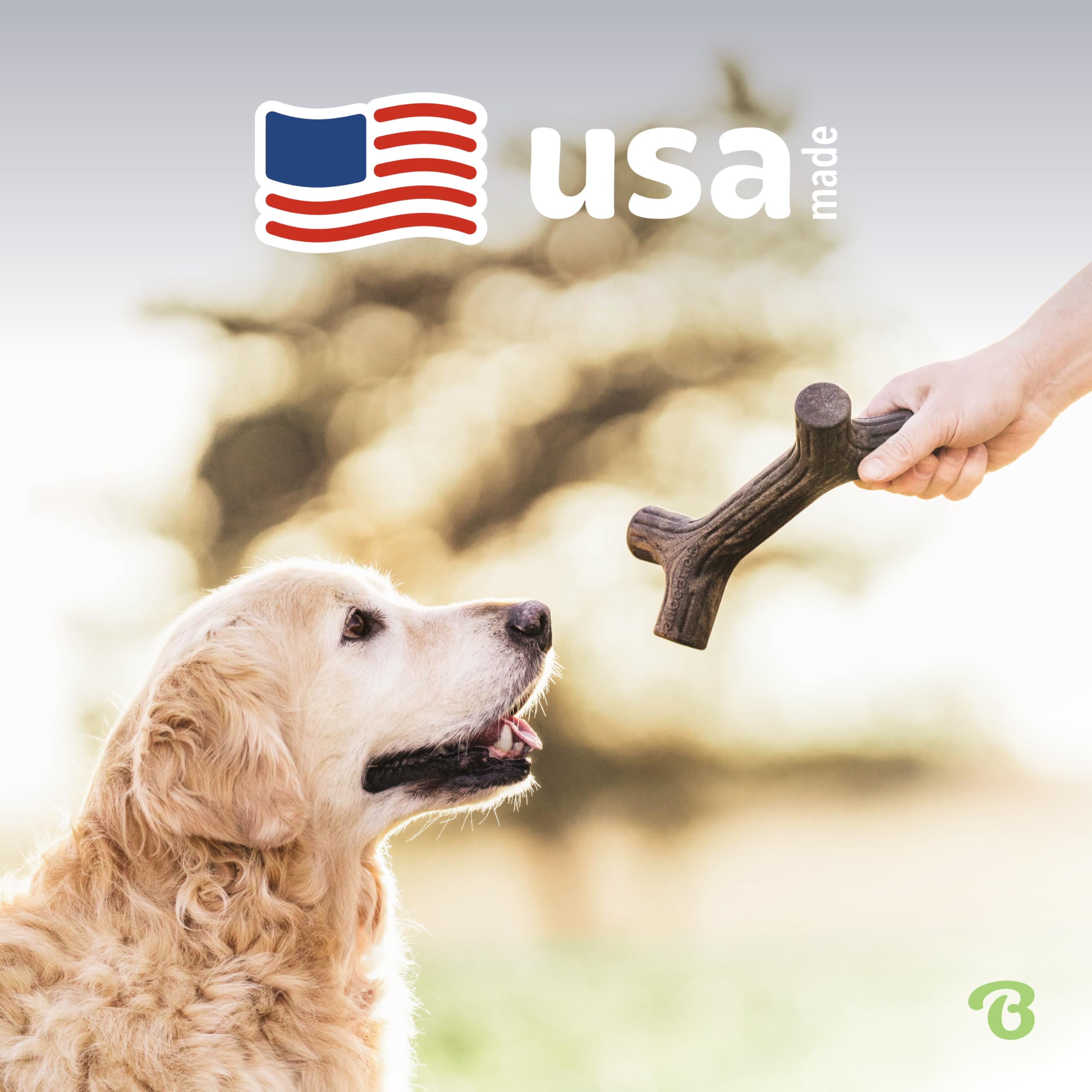 Benebone Bacon Stick ideal para perros masticadores agresivos y sesiones de juego seguras