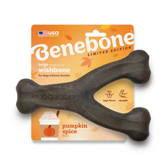 Benebone Calabaza Especiada Wishbone: mordida resistente para perros grandes