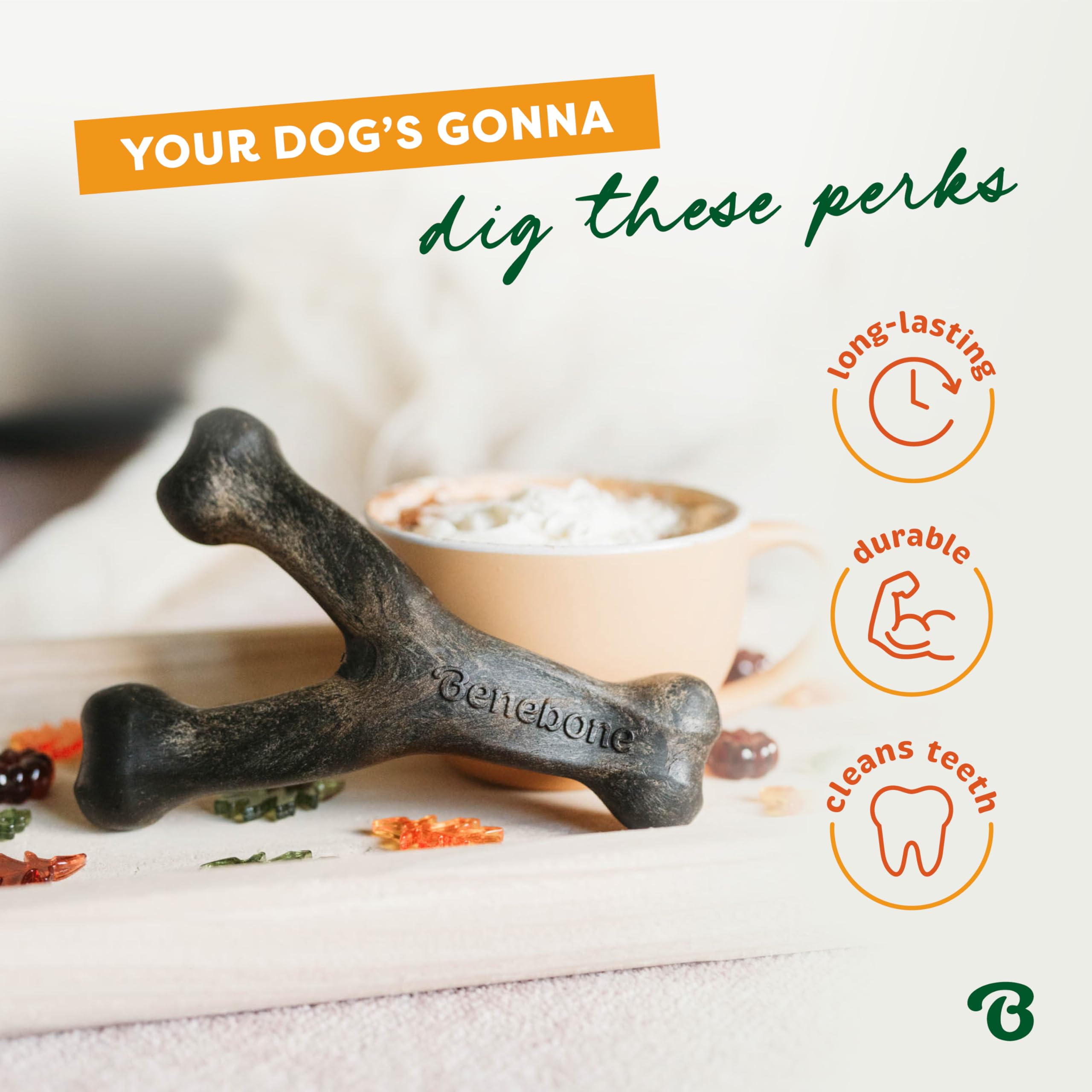 Benebone Calabaza Especiada Wishbone: ideal para juego prolongado y enfoque calmado