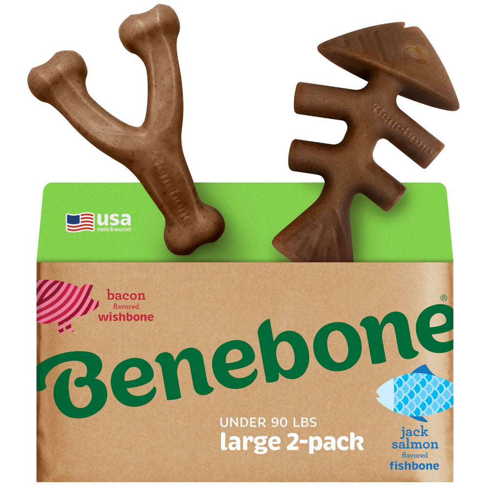 Benebone dos-pack mordedores duraderos para perros grandes