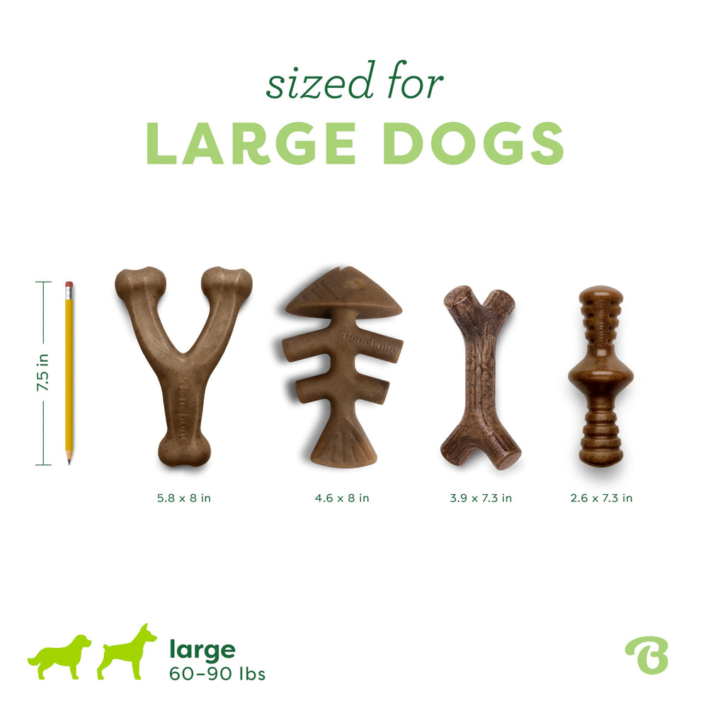 Hueso de Benebone con sabor real que atrae al olfato del perro.