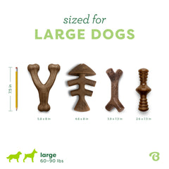 Hueso de Benebone con sabor real que atrae al olfato del perro.