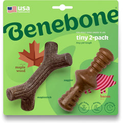 Benebone Maplestick Zaggler con sabor bacon real para morder y activar el olfato.