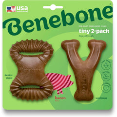 Benebone Mini masticable con bacon real, sabor duradero para perros pequeños.