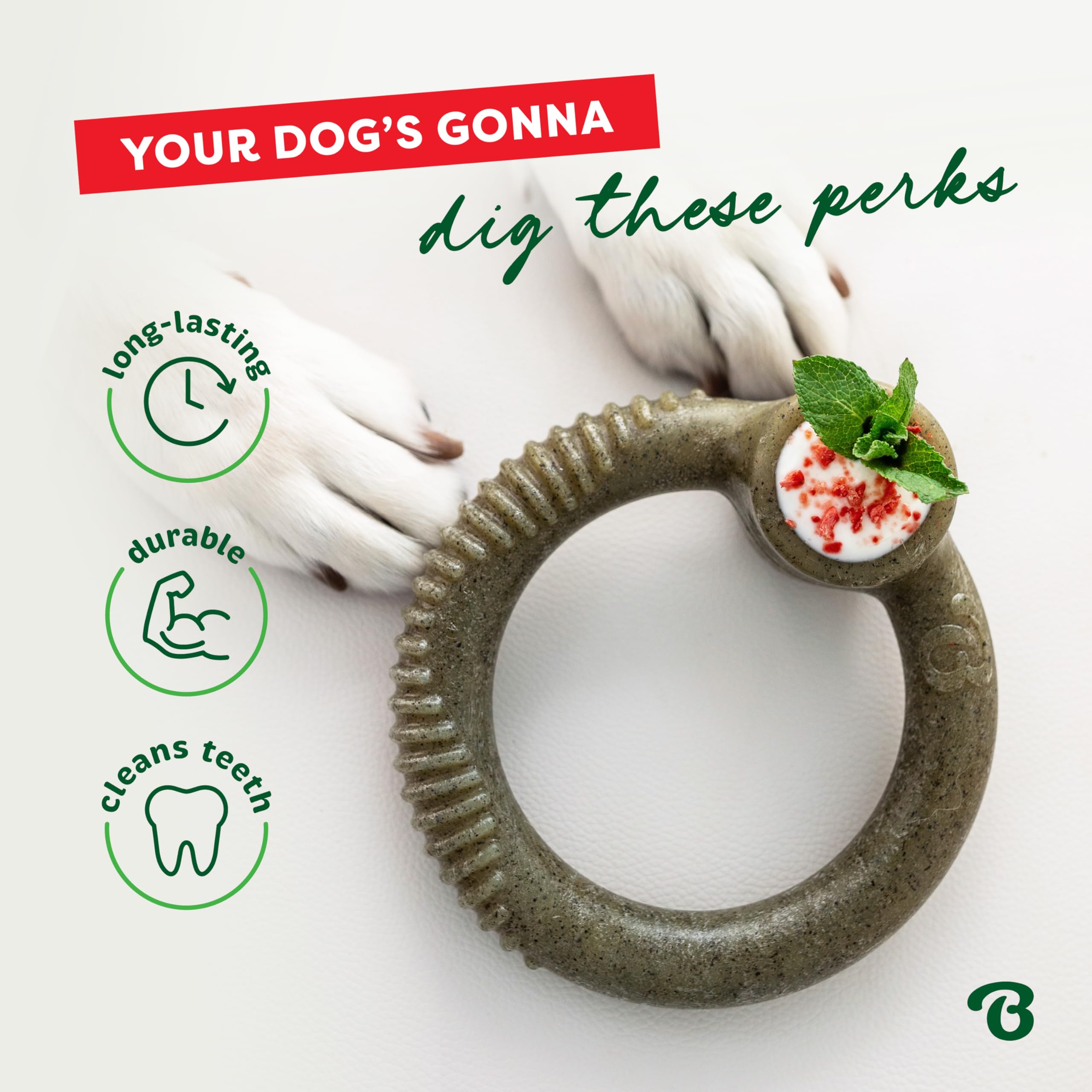 Benebone Ring cuidado dental: ayuda a limpiar ligeramente al masticar.