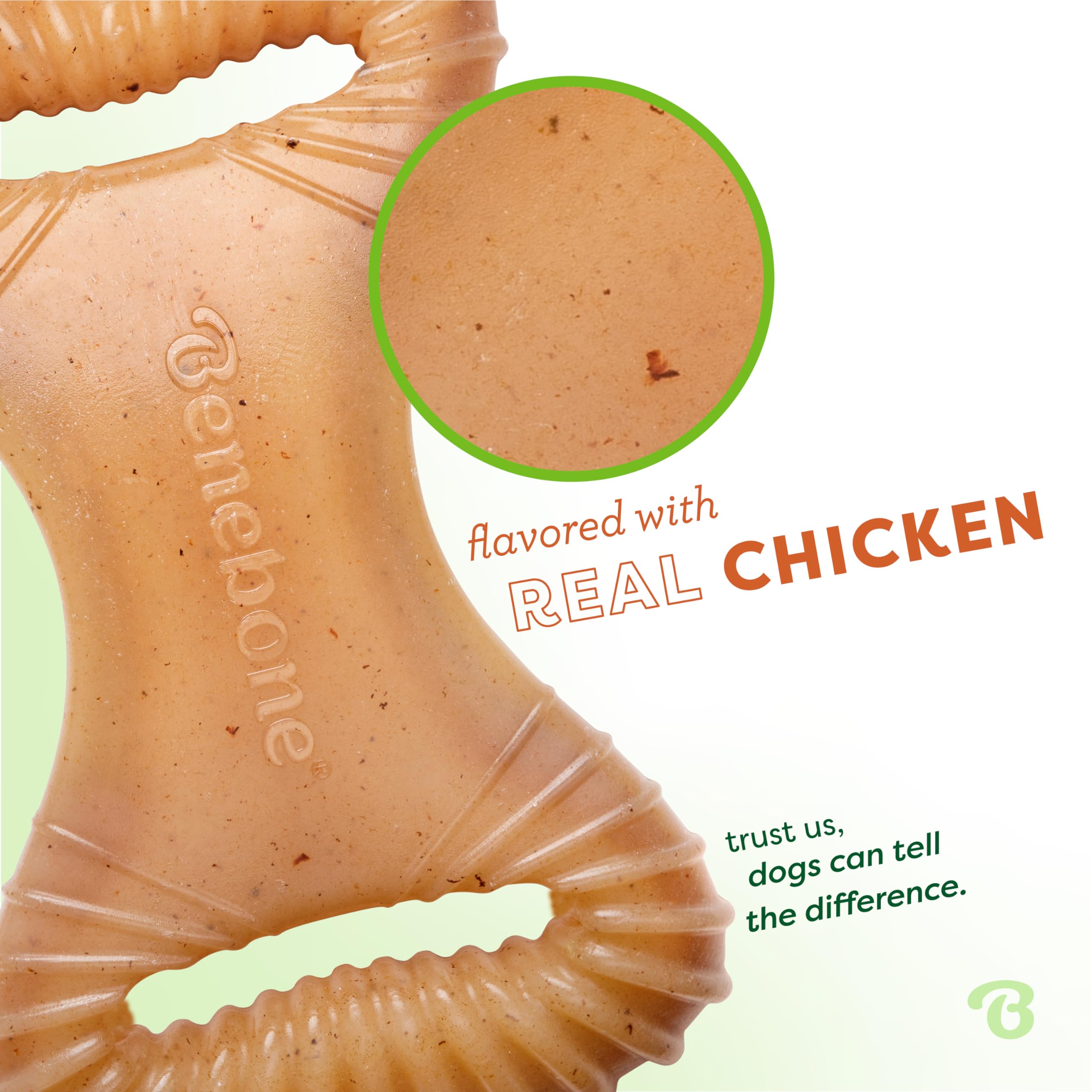 Benebone sabor a pollo real: recompensa sabrosa para perros activos.