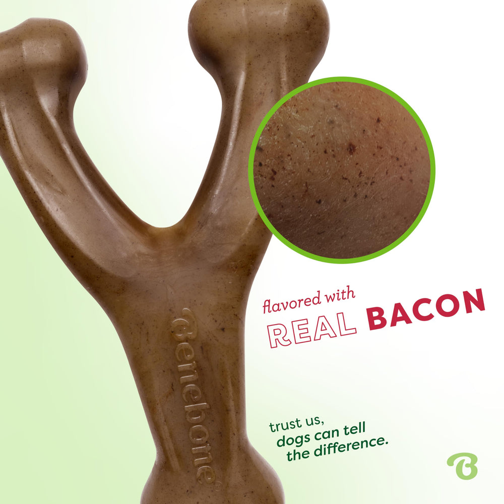 Benebone Wishbone, sabor a tocino real, estimula el juego y la masticación.