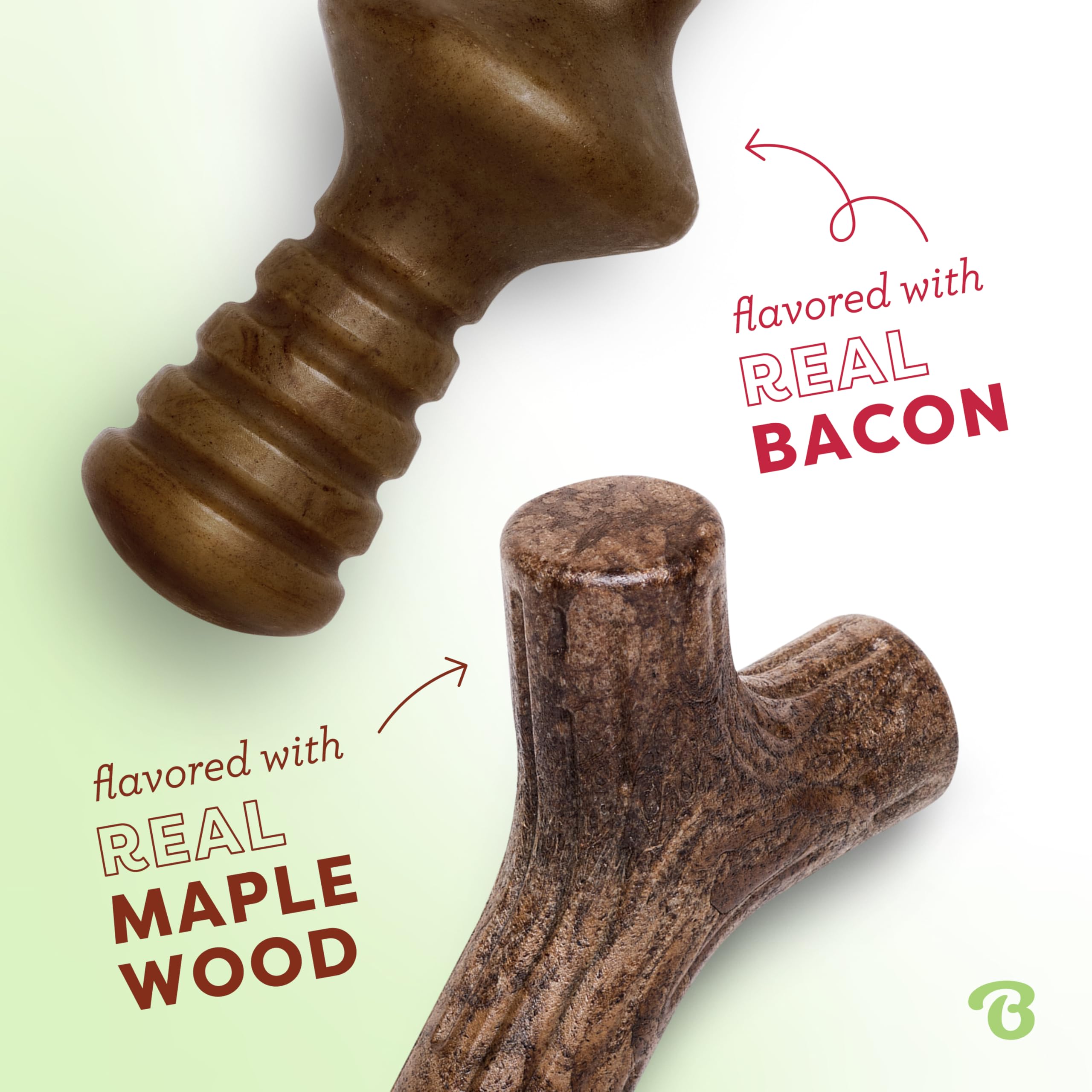 Benebone Zaggler bacon grande para juego rodante y sabor