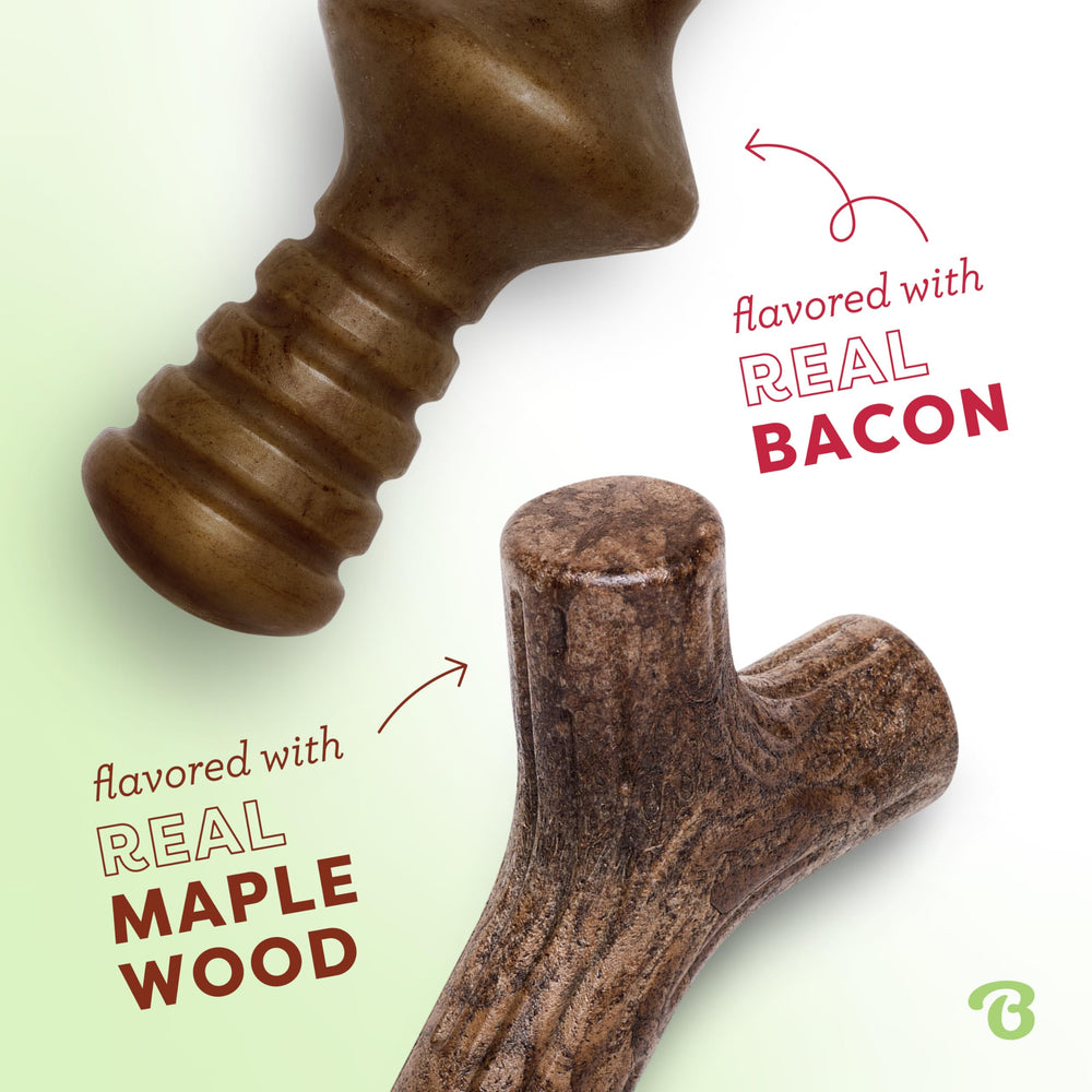 Benebone Zaggler bacon grande para juego rodante y sabor