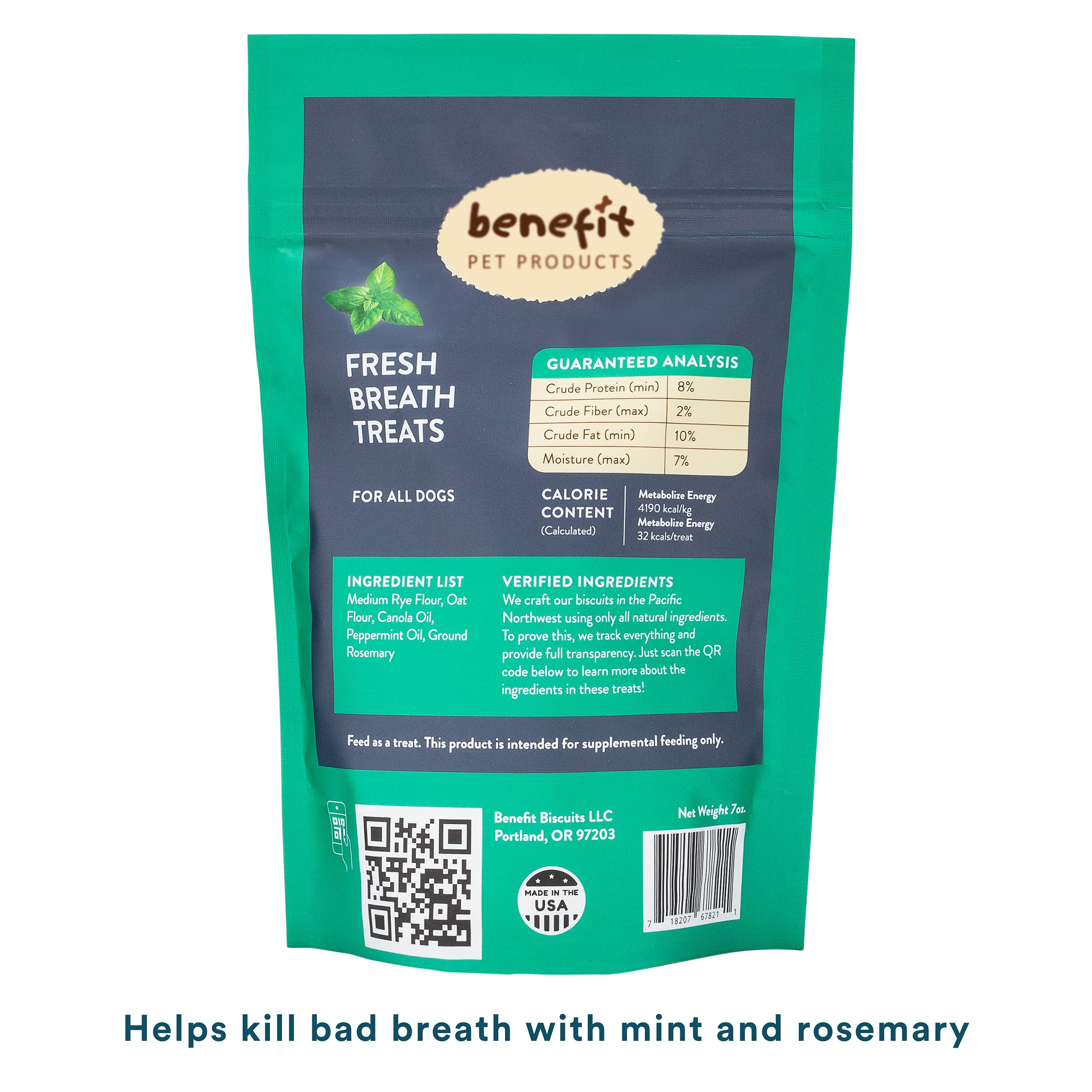 Benefit Biscuits galleta de menta, textura suave para perros.