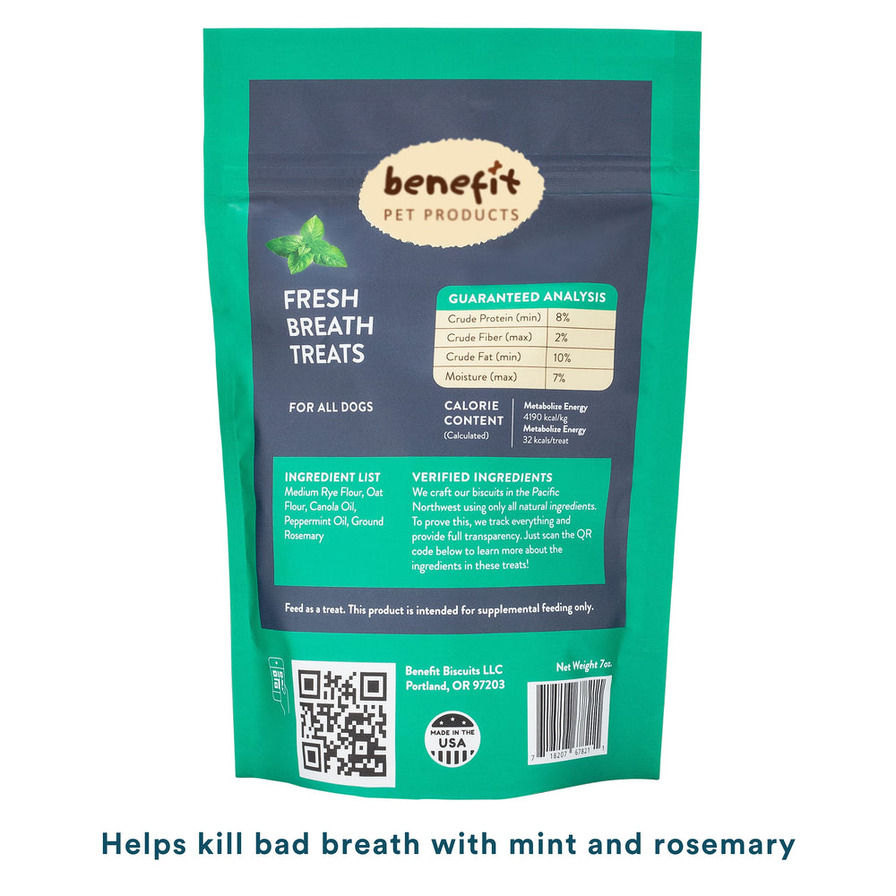 Benefit Biscuits galleta de menta, textura suave para perros.