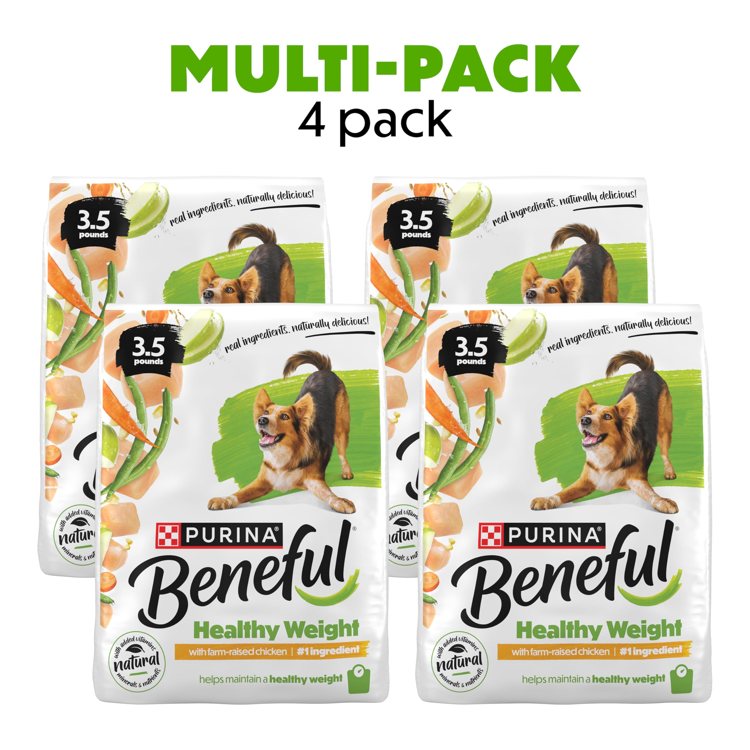 Beneful bolsa de alimento para perro de 3-5 libras lista para uso diario.