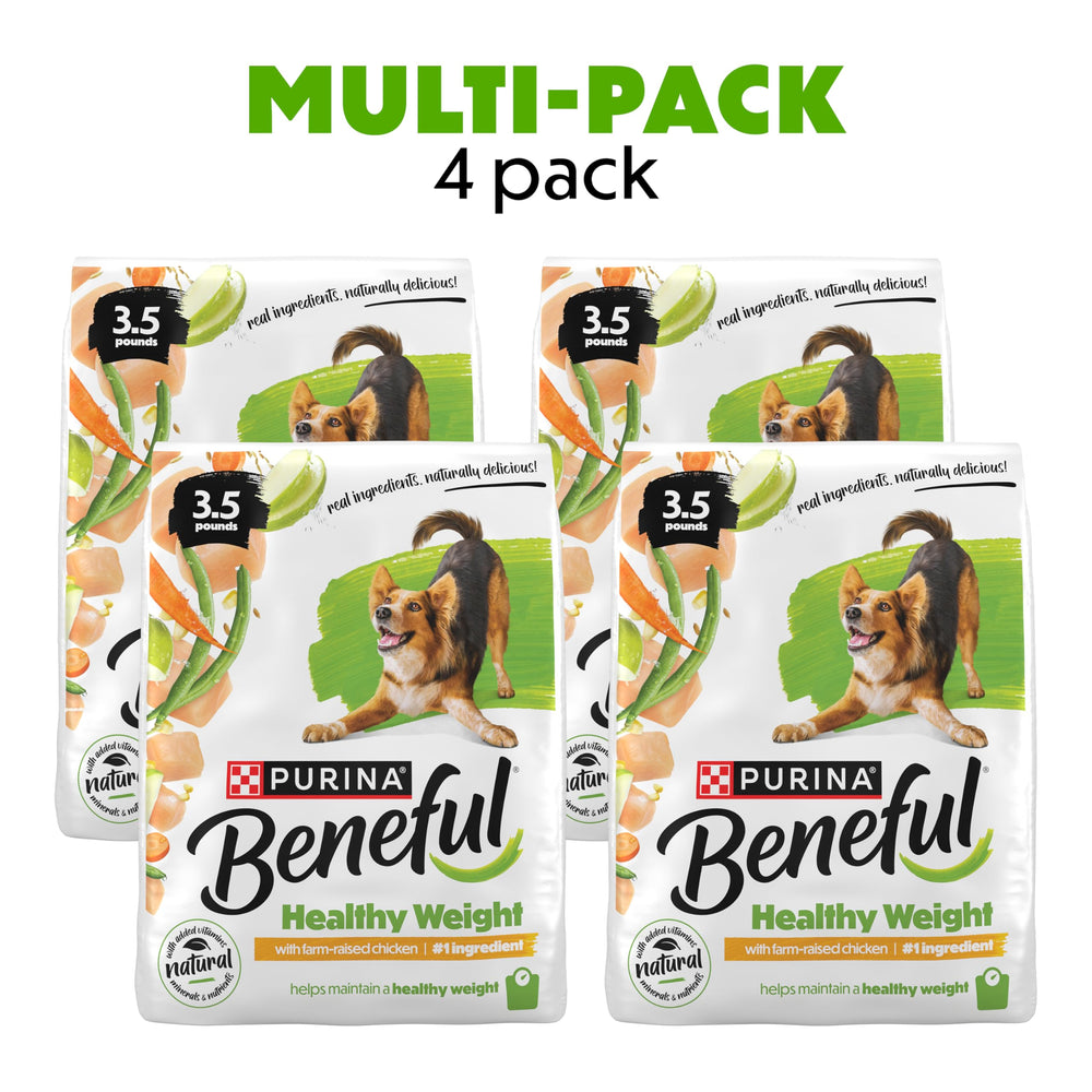 Beneful bolsa de alimento para perro de 3-5 libras lista para uso diario.