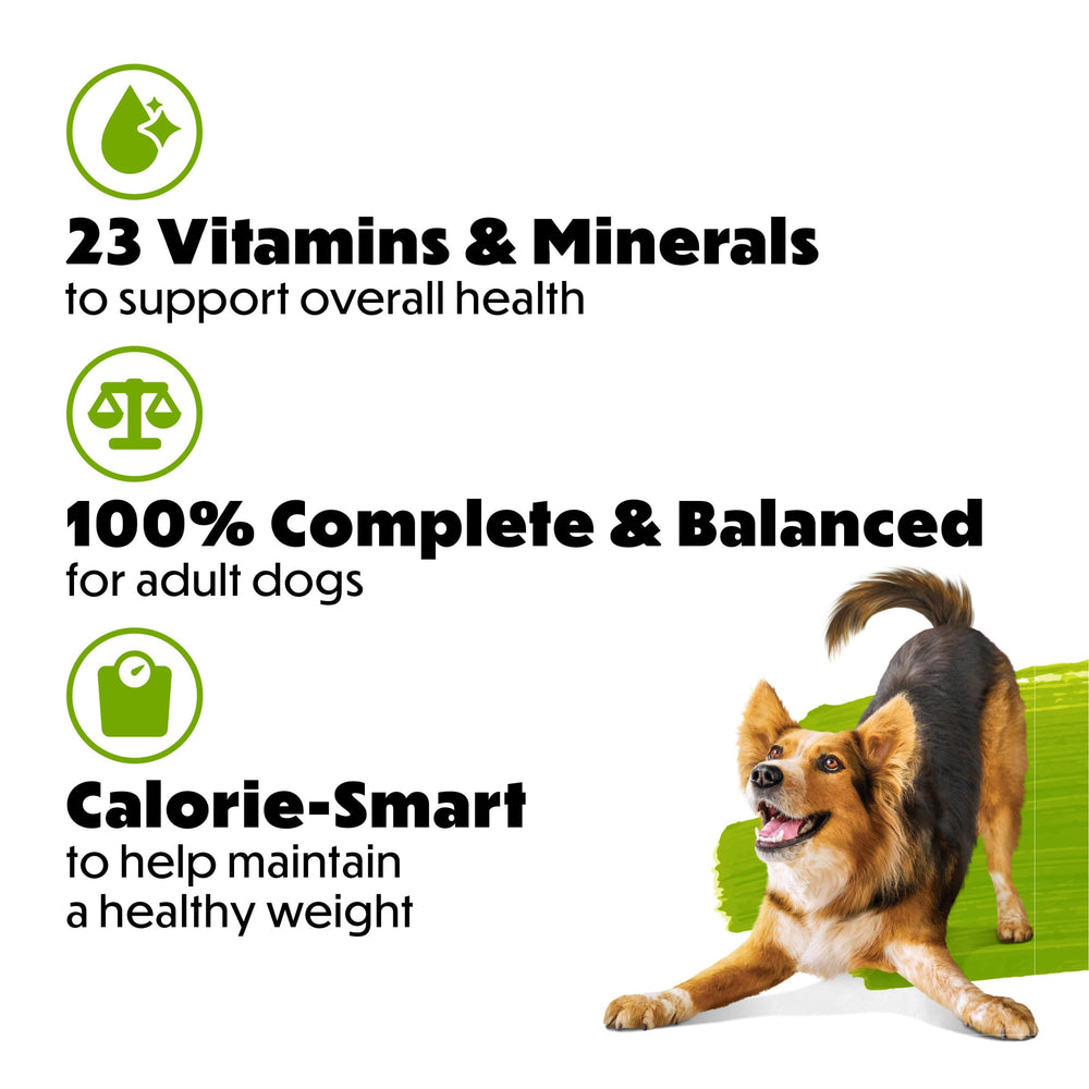 Beneful etiqueta nutricion completa para una dieta balanceada.
