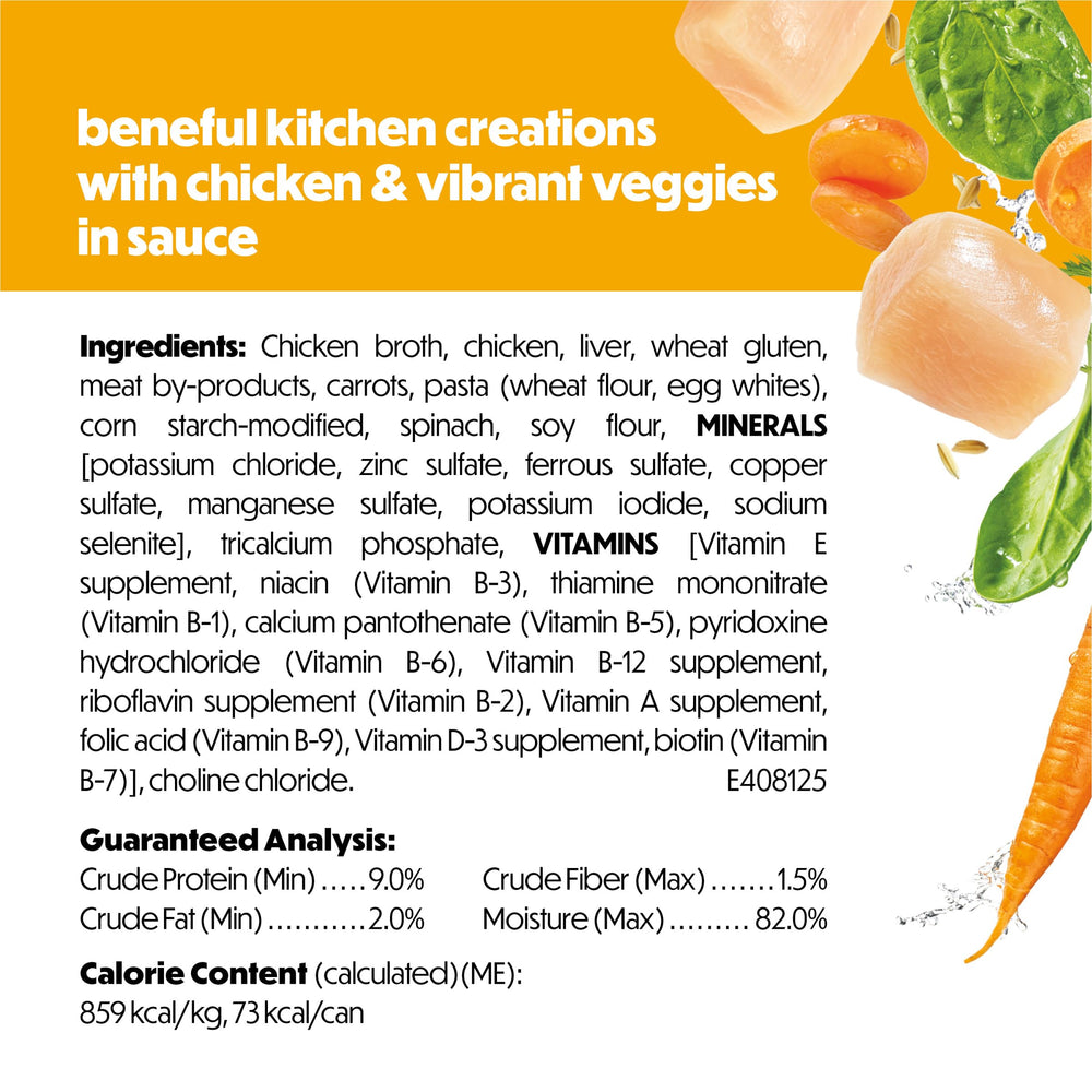 Beneful Kitchen Creations pollo-verduras-salsa, aporte de proteína y vegetales para perros