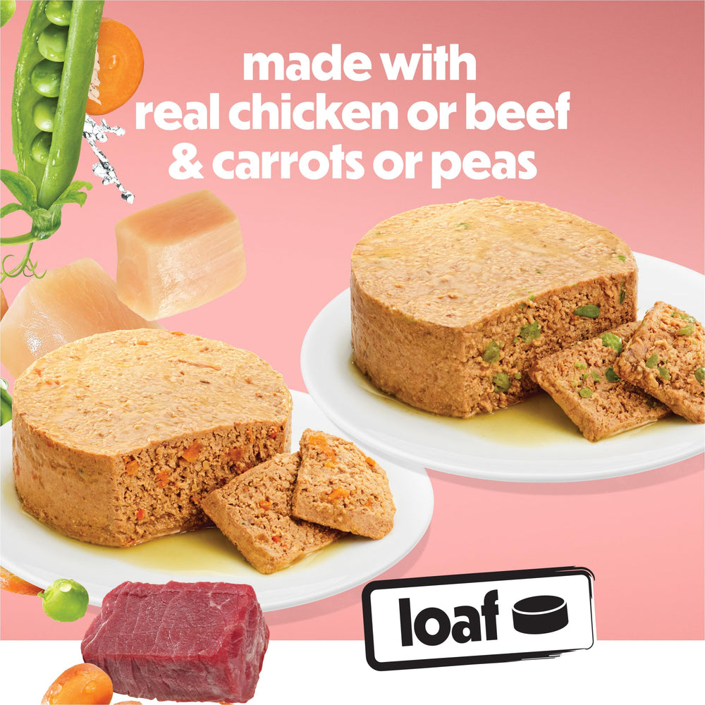 Beneful ternera y verduras en lata: proteína real para una comida completa para tu perro.