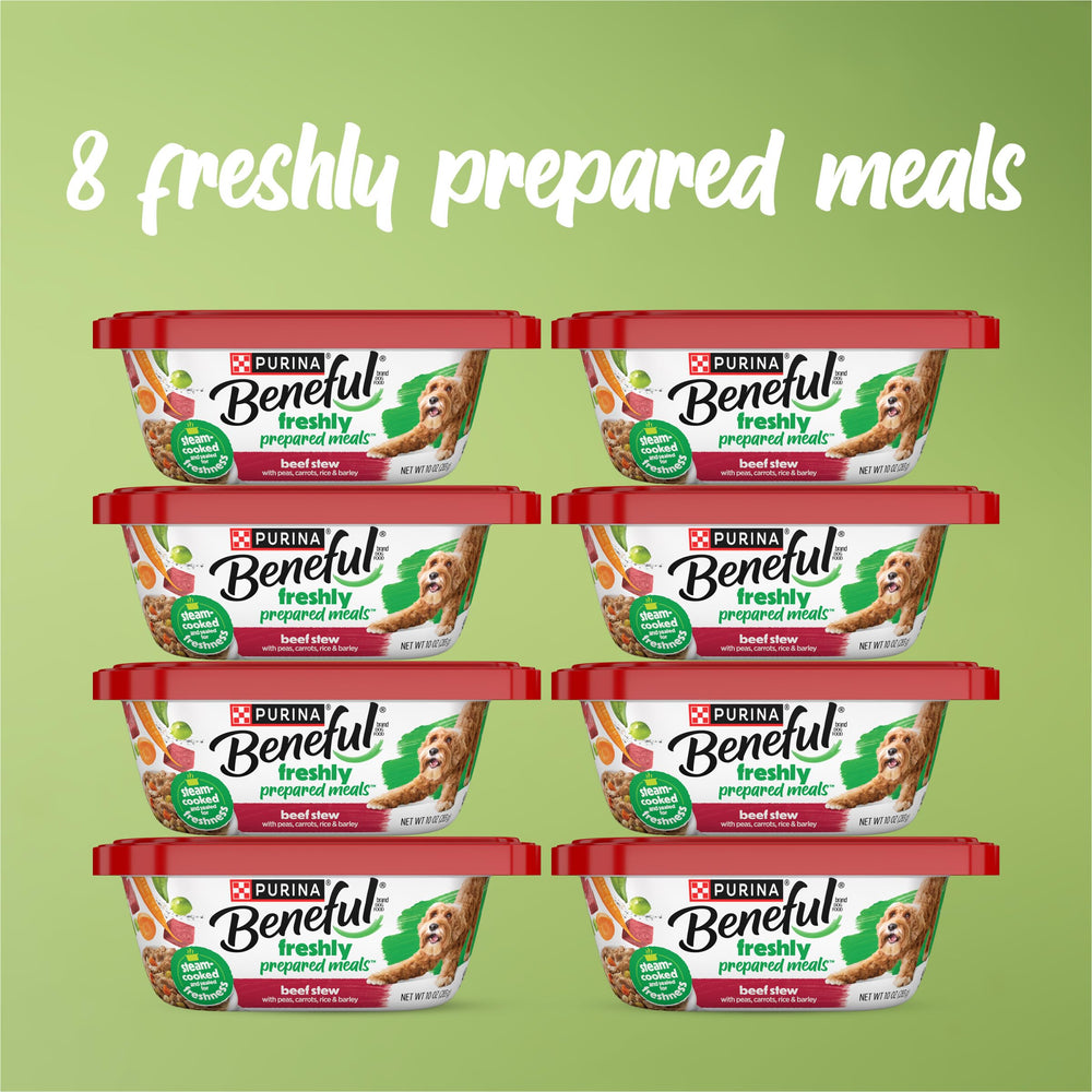 Verduras visibles en Beneful: guisantes y zanahorias para una comida completa.