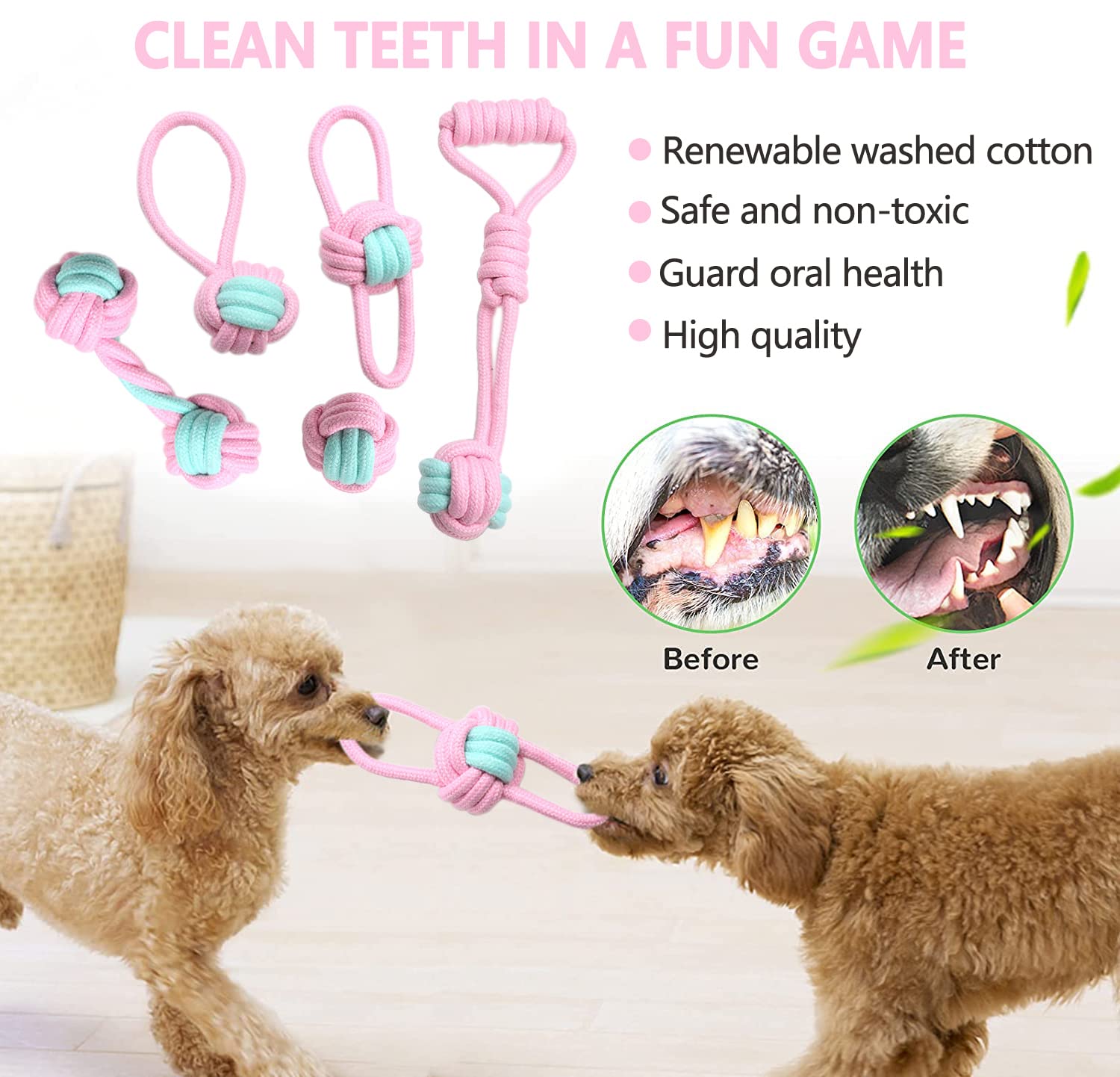 Mordedor de dentición BENSEAO para cachorros, ayuda a aliviar molestias