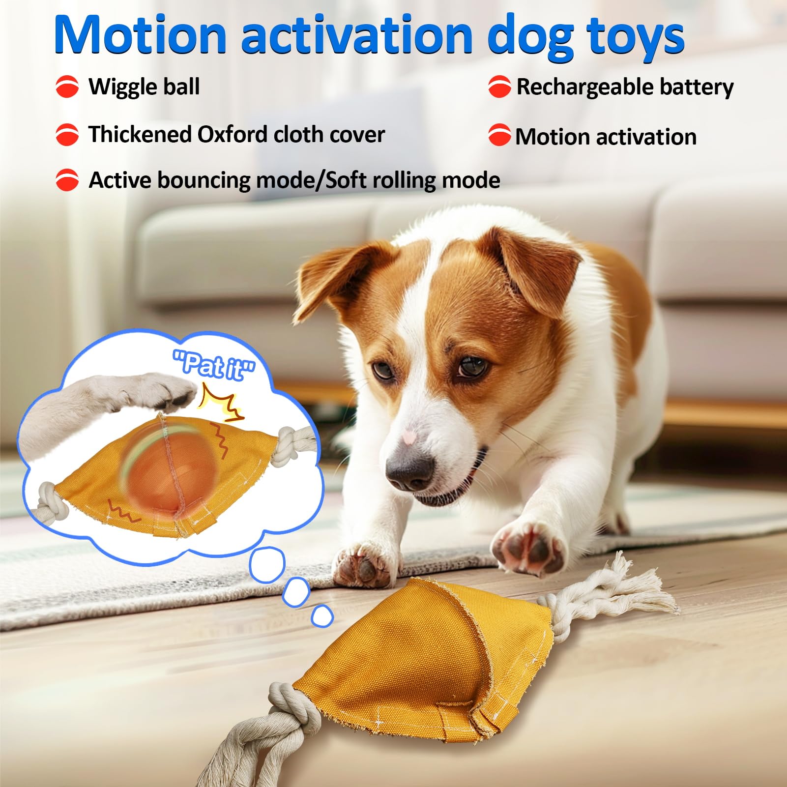 BENTOPAL bola con sonido chirriante para perro, atrae atención y anima el juego.